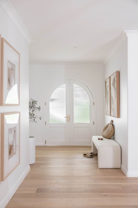 The Block stars Andy and Deb's latest renovation | Homes To Love Arch Doors, Arched Front Door, Reeded Glass, Arched Doors, December 2023, House Entrance, Design Planning, Interior Inspo, House Inspo