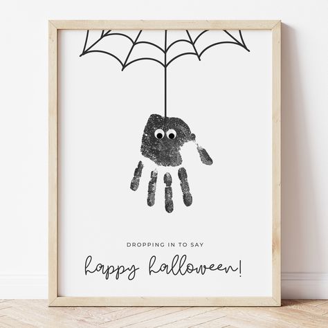 Spider Handprint Craft  - this spider Halloween craft printable is the perfect Halloween craft for teachers, parents or caregivers to use with their kids! Perfect for preschool, kindergarten, mother's day out, homeschool or daycare! Just add painted handprint & googly eyes! 3 PDF FILE SIZES INCLUDED: 8x10 inch 8.5x11 inch A4 INSTANT DOWNLOAD PDF FILE, NOT EDITABLE. A physical item will not be shipped. HOW TO USE: 1. Your files will be available to download instantly from your Etsy account & emai Halloween Kid Painting Ideas, Spider Hands Craft, Baby Handprint Halloween Craft, Halloween Kid Art Projects, Halloween Craft For One Year Olds, Halloween Kid Projects, Spider Handprint Craft For Toddlers, Hand Print Halloween Art, Baby Art Halloween