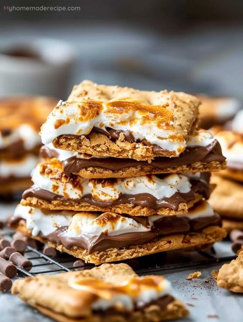 Savor The Ultimate S’mores Crack Recipe For A Blissful Treat - My Home Made Recipe Work Desserts Treats, Best Smores Dessert, S’mores Inspired Desserts, S'more Bars Recipe, Smores Desserts For A Crowd, Bake Good Recipe, Smores Chocolate Bark, Recipes That Use Graham Crackers, S’more Bark