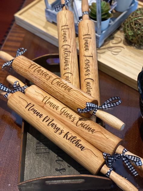 Personalized Rolling Pin, Laser Engraved Wedding, Engraved Wedding Gifts, Engraved Rolling Pins, Rolling Pins, Bridal Shower Gift, Just Because Gifts, Engraved Gifts, Craft Time