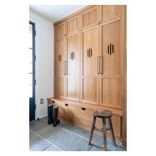 Lutherville Luxury - Transitional - Entry - Baltimore - by Kelly Mathioudakis Interior Design | Houzz Mudroom Storage Lockers, Mudroom Storage Ideas, Mudroom Addition, Transitional Entry, Small Mudroom Ideas, Mudroom Storage, Slate Floor, Perry Homes, Home Lockers