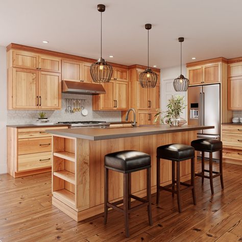 Dark wood cabinets