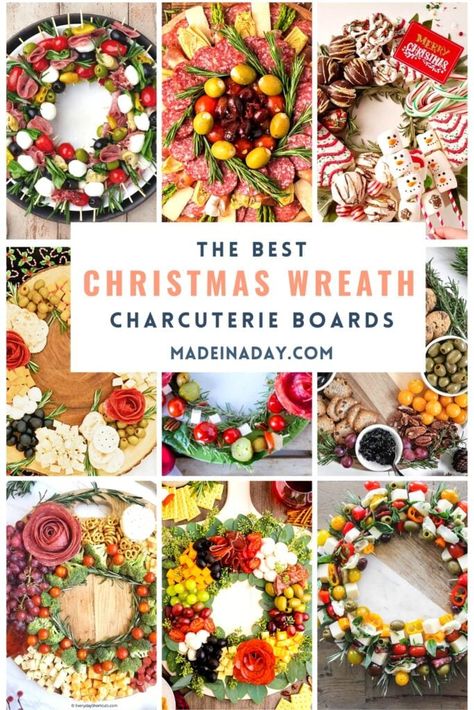 Christmas Charcuterie Wreath, Christmas Wresth, Wreath Appetizer, Food Wreath, Charcuterie Wreath, Christmas Charcuterie, Easiest Recipes, Fruit Wreath, Cranberry Cheese