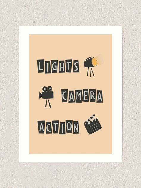 Light Camera Action, Action Quotes, Movie Art Print, Hollywood Poster, Old Hollywood Movie, Action Images, Diy Props, Cinema Art, Art 2024