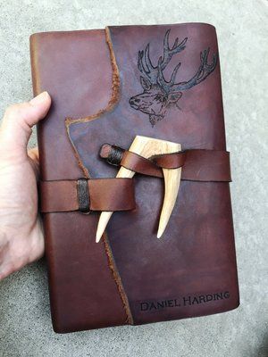 Antler Engraving, Brand Bible, Art Du Cuir, Bible Kjv, Diy En Cuir, Antler Crafts, Scripture Bible, Leather Book Covers, Leather Craft Projects