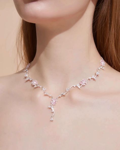 Springtime magic, frozen in diamonds🩷💫 Get this ethereal necklace to carry a sparkling piece of nature’s renewal wherever you go🌸🌷✨ 40%OFF SITEWIDE SALE FOR A LIMITED TIME ONLY!💝 Ethereal Necklace, Ethereal Jewelry, Sitewide Sale, April 13, Style Mistakes, Stylish Jewelry, Fit Check, Pretty Jewellery, Spring Time