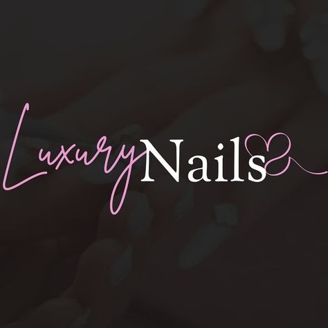 pre-made nail tech logo 💅🏼💞 link in my bio! #logodesigner #customlogo #nailtech #logodesigns #hairsalon #aestheticslogo #beautybranding Nail Name Logo, Nail Tech Name Ideas, Nail Business Logo, Nail Logos, Nail Tech Logo, Nail Artist Logo, Tech Logo, Artist Logo, Name Logo