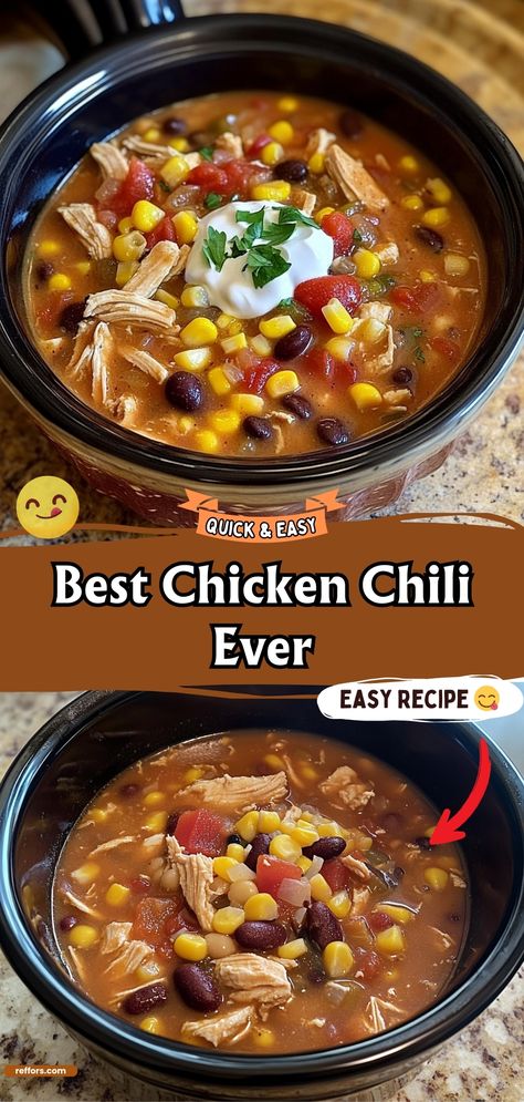 Alpha Gal Soup Recipes, Chicken Sausage Chili Crock Pot, Chicken Chilli Recipes Crockpot, Three Bean Chicken Chili, Southwest Chicken Chilli, Chicken Bean Crockpot, Chunky Chicken Chili, Sweet Chicken Chili Recipe, Best Chicken Chilli Recipes