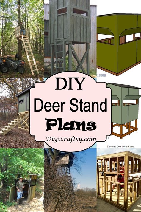 20 Free DIY Deer Stand Plans Perfect for Hunting Season - DIYs Craftsy Diy Shooting House, Deer Stand Interior Ideas, Hunting Stand Ideas, Diy Deer Stand Ideas, Deer Stands, Deer Hunting Stands Diy, Deer Box Stand Ideas, Deer Stand Ideas, Hunting Hacks Diy