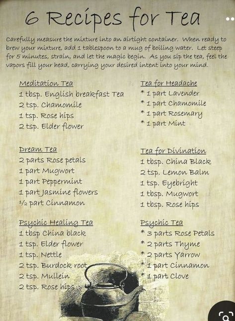 Herb Combinations For Tea, Tea Blends For Colds, Third Eye Tea Recipe, Diy Black Tea Blends, Natural Tea Recipes, Tea Bag Recipes, Chakra Tea Recipes, How To Make Herbal Tea, Herbal Tea Blends For Women