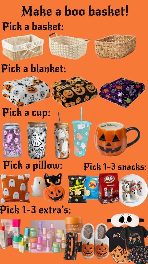 Mix and match all of the potions to make the boo basket of your dreams! Boo Basket Ideas For Best Friend, Halloween Things To Do, Halloween Sleepover, Spooky Halloween Gifts, Fall Gift Baskets, Uhyggelig Halloween, Halloween Gift Baskets, Best Gift Baskets, Hallowen Ideas