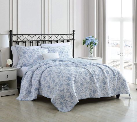 King Quilt Sets, Laura Ashley Home, Cotton Quilt Set, Diamond Trellis, Toile Pattern, Floral Toile, Walled Garden, Garden Quilt, Quilted Sham