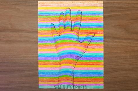 How to Create a Stunning 3D Hand Drawing with Lines and Colors Drawing With Lines, 3d Hand Drawings, Paper 3d, 3d Hand, Pencil Eraser, Aspiring Artist, Create And Craft, Color Crafts, December 2023