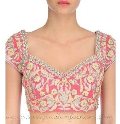 Front Blouse Necks, Blouse Designs For Front Neck, Blouse Back And Front Designs, Front Neck Pattern For Blouse, Both Neck Blouse Design, Saree Front Blouse Designs Latest, Front Neck Blouse Design Indian, Front Neck Design For Lehenga Blouse, Blouse Designs Both Front And Back