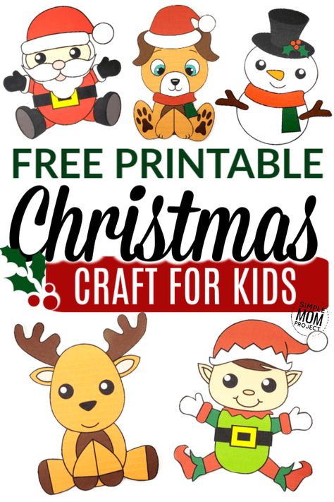 Looking for cute Christmas craft ideas for preschoolers to make in the classroom! These easy Christmas printable crafts are perfect for toddlers to make at school or a simple diy project Christmas craft to make at home #Christmas #ChristmasCrafts #SimpleMomProject Christmas Printables Free Templates, Printable Christmas Crafts For Kids, Printable Christmas Crafts, Simple Mom Project, Elf Craft, Santa Claus Crafts, Diy Schneemann, Dog Craft, Elf Crafts