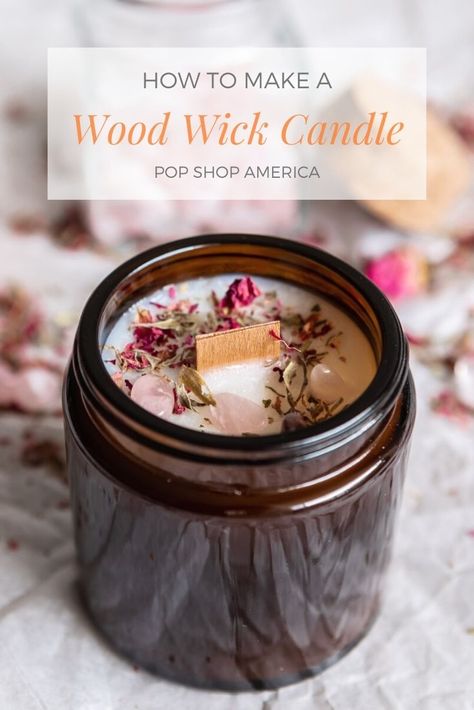 There’s nothing more soothing than the crackle and pop of a wood fire. Even better, you can get that gorgeous sound and smell with your own wood wick candle. They are just as simple to make as candles with traditional cotton wicks, but there are a few twists and things you need to know about [...] Homemade Candles With Crystals, Making Candles With Wooden Wicks, Homemeade Candle, Diy Wood Wick Soy Candles, How To Make Woodwick Candles, How To Make Oil Candles, Wood Candle Wicks, Diy Woodwick Candle Jars, Diy Beeswax Candles Wood Wick