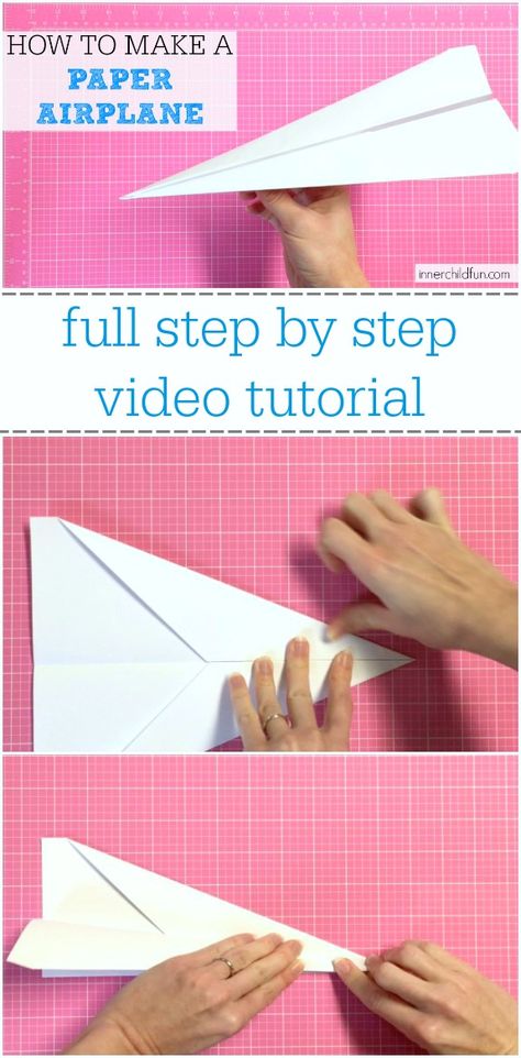 Do you remember making paper airplanes when you were a kid? Here is a step by step tutorial for how to make a paper ... Paper Airplane Steps, Paper Aeroplane, Make A Paper Airplane, Airplane Kids, Airplane Crafts, Folding Origami, Paper Airplane, Paper Airplanes, Paper Plane