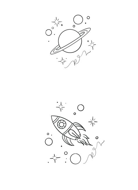 Mini Rocket Tattoo, Alien Tattoo Stencil, Rocket Tattoo, Small Star Tattoos, Helmet Tattoo, Celestial Tattoo, Cute Couple Tattoos, Galaxy Tattoo, Back Tattoos For Guys