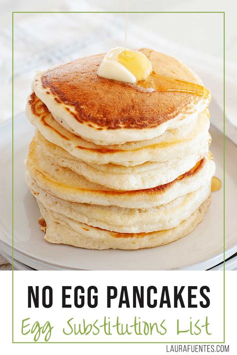 No Eggs Pancakes Recipe, Homemade Pancakes Easy No Egg, Breakfast Ideas No Eggs, Egg Free Pancake Recipe, Pancake Recipe Without Eggs, Pancakes Without Eggs, Eggless Pancake Recipe, Egg Free Pancakes, Egg Substitutes