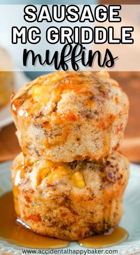 McGriddle Muffins capture the best of your beloved fast food breakfast sandwich at a fraction of the price! These simple muffins are quick to whip up and freeze beautifully, offering a breakfast your kids will enjoy! Fast Filling Breakfast, Meals In A Budget, Breakfast Muffins With Pancake Mix And Sausage, Healthy Handheld Breakfast, Gluten Free Mcgriddle Recipe, Breakfast Sausage Muffins Bisquick, Sausage Mc Griddle Muffins, Sausage Egg Pancake Muffins, Breakfast Ideas Using Bisquick