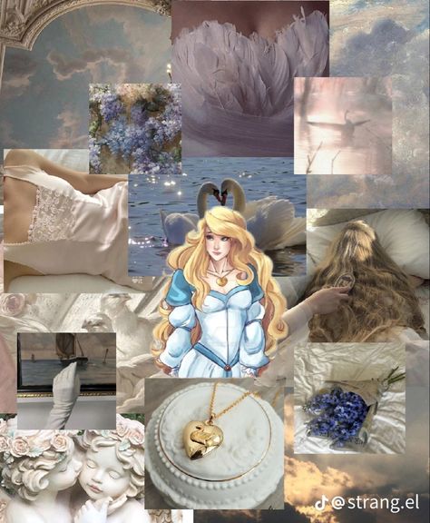 Barbie Princess Asthetics, Princess Serenity Aesthetic, Disney Princess Core, Disney Princess Mood Board, Princess Hobbies, Vintage Disney Princess Aesthetic, Odette Swan Princess, Aesthetic Barbie, Vintage Disney Princess