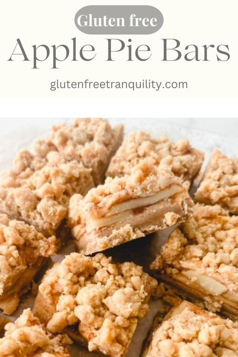 Close up of slice apple pie bars. Desserts With Apples, Gluten Free Apple Pie Bars, Fall Dessert Bar, Apple Crumb Bars, Gluten Free Apple Pie, Apple Crumb Pie, Crumb Pie, Gluten Free Shortbread, Apple Muffin Recipes