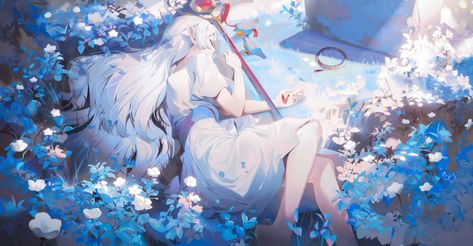 Wallpapers Ipad, 영감을 주는 캐릭터, Anime Inspired, Wallpaper Pc, Anime Scenery, Anime Fanart, Anime Images, Art Sketches, Blue Flowers