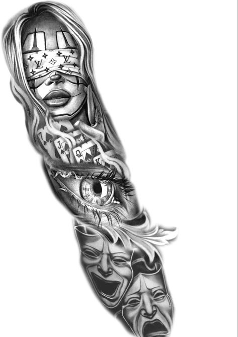 Arm Tattoos For Guys Forearm, Chicanas Tattoo, Arm Sleeve Tattoos For Women, Chicano Tattoos Sleeve, Half Sleeve Tattoos Drawings, Realistic Tattoo Sleeve, Gangsta Tattoos, Tattoos Mandala, Full Sleeve Tattoo Design