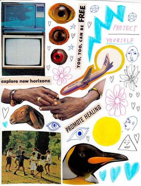 Funky Aesthetic, Collage Book, Collage Scrapbook, Magazine Collage, Collage Kit, Arte Inspo, Collage Design, Print Collage, A Collage