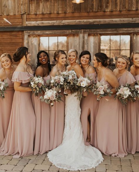 Bridesmaid Dresses Rose Dusty, Blush And Dusty Rose Bridesmaid Dresses, Bridesmaid Dresses And Bouquets, Vintage Rose Dress, Birdy Grey Dusty Rose, Dust Rose Bridesmaid Dress, Dusty Pink And Beige Wedding, Rosé Bridesmaid Dresses, Dusty Blush Bridesmaid Dresses