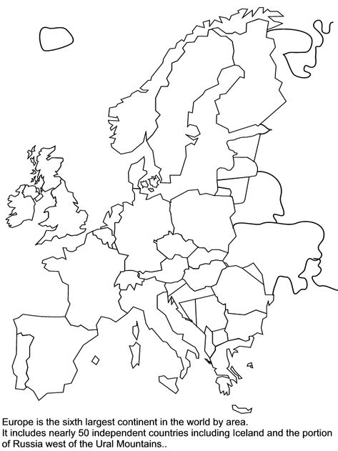 Blank Map Of Europe Worksheet Europe Coloring Pages, Map Coloring Pages, Europe Geography, World Map Coloring Page, Map Of Continents, Europe Flag, World Map Painting, Map Sketch, Continents And Oceans