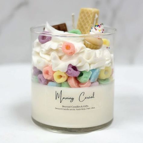 Cute holiday gifts for her - Morning Cereal Dessert Candle Dessert Candle, Cereal Dessert, Homemade Scented Candles, Candle Obsession, Soya Mumu, Sweet Candles, Candle Crafts Diy, Candle Making Business