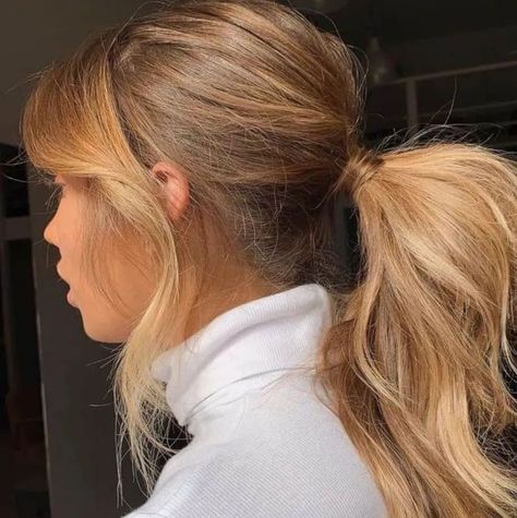 Trendy Butterfly Haircut - 30 Fresh Ideas for 2023 Voluminous Ponytail, Low Ponytail Hairstyles, Hair Problem, Honey Blonde Hair Color, Butterfly Haircut, Elegant Ponytail, Butterfly Cut, Blonde Ponytail, Messy Ponytail