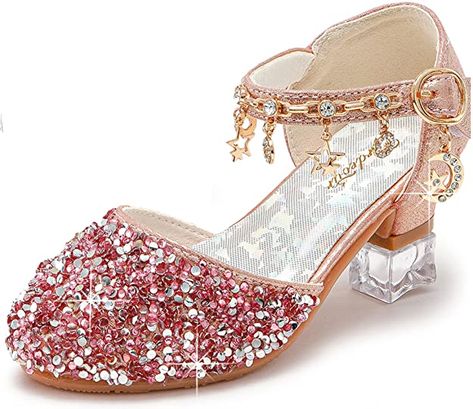 Amazon.com: Furdeour Princess Dress Shoes for Girls Sequin Pink Sandals 8Yr Little Kid Flower Girls Wedding High Heels Size 13 Princess Belle Fancy Little Kid Sequin Bridesmaid Sandals(2902Pink 13) : Everything Else Flower Girls Shoes, High Heels For Kids, Wedding Flower Girls, Crystal High Heels, Bridesmaid Sandals, Nike Shoes For Boys, Kids Heels, Shoes Princess, Sequin Pink