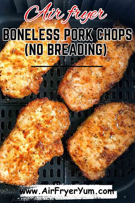 Small Pork Chops In Air Fryer, Air Fry Pork Loin Chops, Pork Chop Recipes Air Fryer Oven, Low Carb Pork Chop Recipe Air Fryer, Recipe For Pork Chops In Air Fryer, Air Fryer Fried Pork Chops Boneless, Boneless Pork Chops Air Fryer Recipes, Easy Boneless Pork Chop Recipes In Oven, Air Fryer Porch Chops