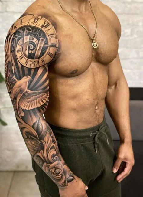 Best arm tattoo designs for men 2024 16 ideas Arm Piece Tattoo For Men, Male Tattoo Sleeves, Big Arm Tattoo Men, Arm Shoulder Tattoo Men, Men’s Tatoos Ideas Arm, Men Inner Forearm Tattoos, Right Arm Sleeve Tattoo Men, Men Tattoo Ideas Sleeve Inspiration, Western Tattoos For Men Sleeve