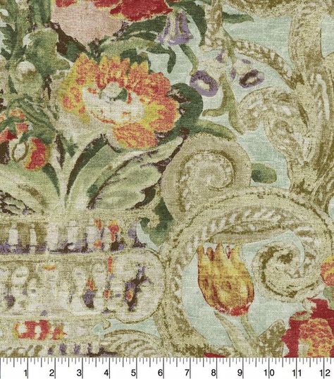 Waverly Seamist Villa Di Castello Upholstery Fabric | JOANN Tapestry Upholstery Fabric, Fabric For Chairs Upholstery, French Upholstery Fabric, Waverly Curtains, Guest Bedroom Inspiration, French Country Fabric, Floral Upholstery Fabric, Antique French Country, Upholstery Fabric For Chairs