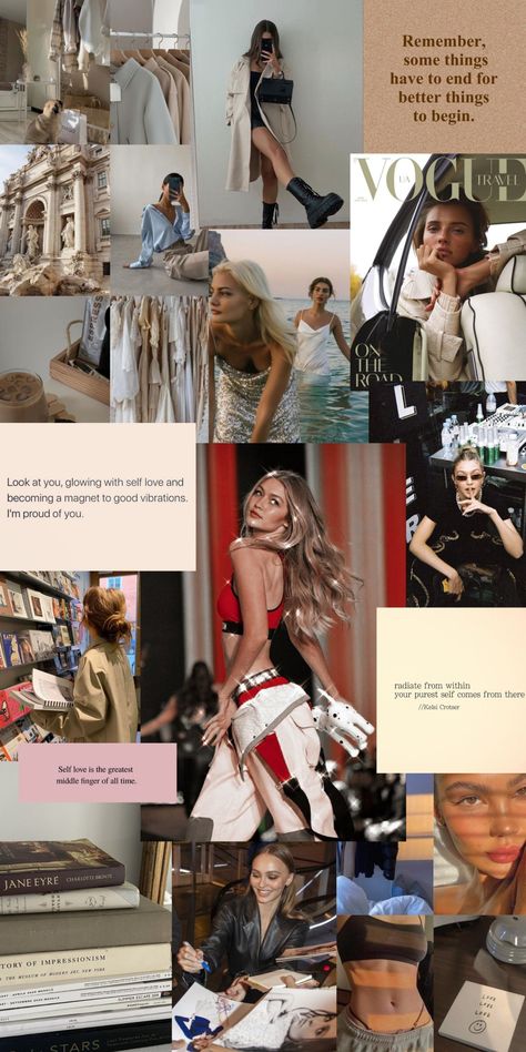 Model Vogue Aesthetic, Model Collage Aesthetic, Model Aesthetic Lifestyle Wallpaper, Models Lifestyle Aesthetic, Model Glow Up, Modeling Aesthetic Wallpaper, Model Quotes Fashion, Model Mood Board Aesthetic, Vogue Vision Board