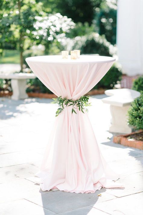 Featured Photographer: Aaron and Jillian Photography; pink wedding cocktail hour decor idea; Click… | Cocktail hour wedding, Cocktail hour decor, Wedding table pink Wedding Cocktail Hour Decor, Cocktail Hour Wedding Decorations, Wedding Cocktail Tables, Cocktail Table Decor, Wedding Table Pink, Blush Wedding Centerpieces, Pink Wedding Receptions, Cocktail Hour Decor, Romantic Outdoor Wedding