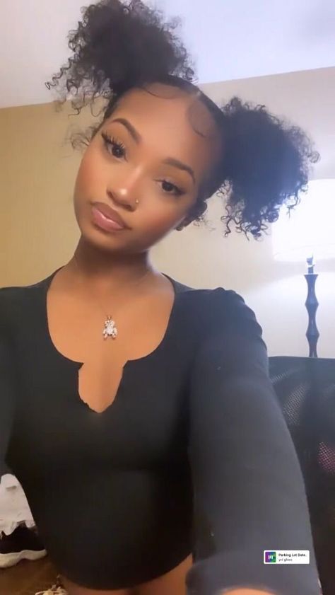 @𝔭𝔯𝔢𝔱𝔱𝔶𝔟𝔩𝔲𝔫𝔱𝔷 Black Women Ponytail Hairstyles Natural, 2 Ponytails Natural Hair Black, Curly Hairstyles For Short Natural Hair, Black Baddie Natural Hairstyles, 2 Ponytails Curly Hair, Pretty Natural Hairstyles Black Women, Slicked Hairstyles For Black Women, Two Low Ponytails Natural Hair, Two Low Puffs Natural Hair