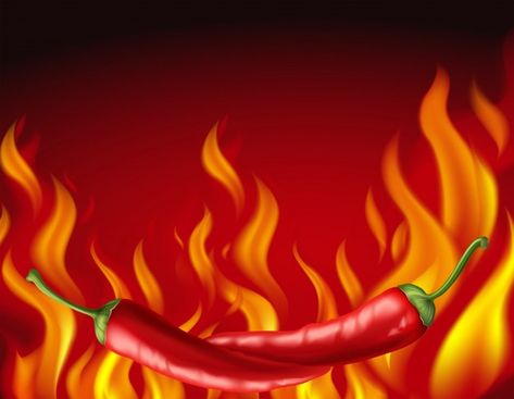 Red chilies and hot fire in background P... | Premium Vector #Freepik #vector #background #food #design #texture Background Cabai, Chili Background, Red Fire Background Aesthetic, Fire Texture Background, Food Frame, Flame Images Fire, Background Fire, Chili Pepper Sauce, Background Food