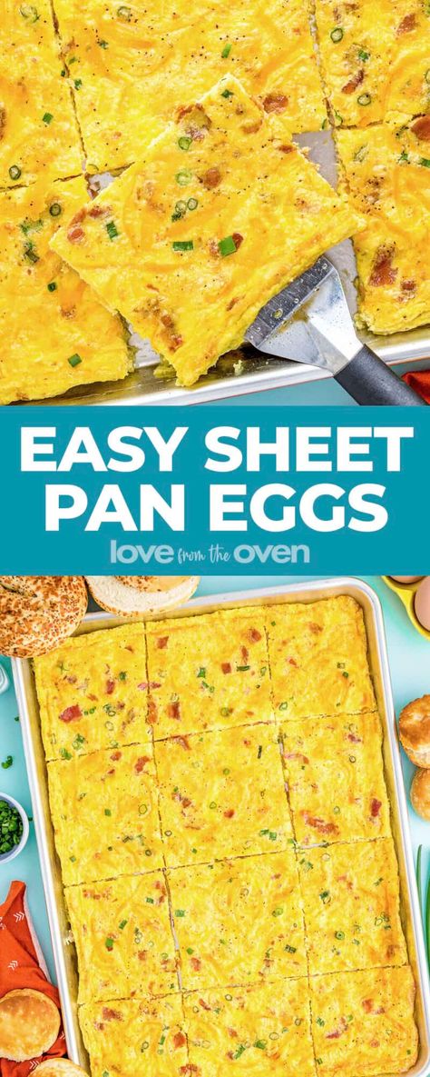 Baked Egg Scramble, Sheet Eggs For Sandwiches, How Long To Cook Eggs In Oven, Easy Sheet Pan Eggs, Healthy Sheet Pan Eggs, Pan Of Eggs In Oven, Taste Of Home Breakfast Recipes, Scrambled Eggs In Oven Sheet Pan, Baking Eggs For Breakfast Sandwiches