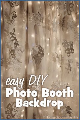 Winter Photo Booth Winter Photo Booth, Curtains Lights, Snowflake Backdrop, Blue Christmas Lights, Winter Backdrop, Winter Dance, Winter Backdrops, Christmas Photo Booth, White Sheet