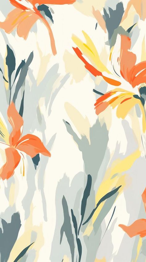 Stroke painting of lily wallpaper pattern line art. | premium image by rawpixel.com / north Surface Pattern Collection, Lily Background, Pattern Line Art, Abstract Print Pattern, Lily Wallpaper, Classic Prints, Silk Pajama, Flower Pattern Design, Textile Pattern Design