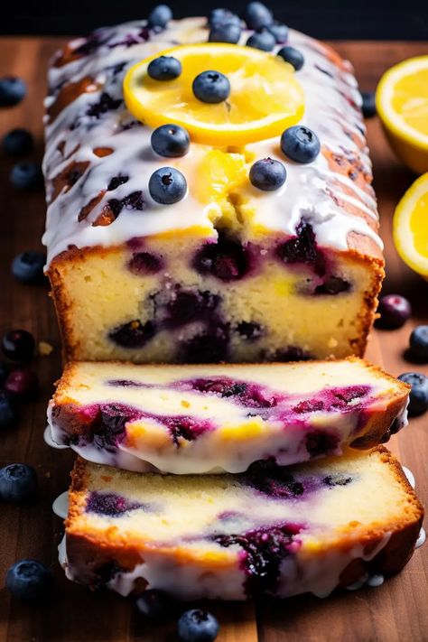 Lemon Blueberry Yogurt Loaf - That Oven Feelin Blueberry Yogurt Loaf, Lemon Blueberry Loaf, Blueberry Desserts Recipes, Lemon And Blueberry, Blueberry Loaf, Resipi Kek, Blueberry Yogurt, Lemon Blueberry Bread, Blueberry Desserts