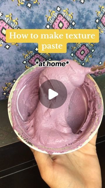 Rameesha shoaib :) on Instagram: "Here’s how to make your texture paste at home👇 Ingredients ‼️ 1. Plaster of paris 1/2 cup 2. White glue 1/4 cup 3. White paint 3 tsp Procedure: In a bowl add plaster of paris and white glue, then add paint. Mix well and voila! Texture paste is ready. Store in air tight container. For the algorithm: [textureart] [texture] [howto] [howtomaketexturepaste] [texturepaste] #texturepaste #textureart #howto #howtomaketexturepaste #educationalreel #informativereel #teachingmethods #artteaching" How To Make Texture Paste At Home, How To Mix Texture Paint, Plaster Of Paris Wall Texture, How To Make 3d Painting, Texture Paste Diy, Diy Plaster Paint, Plaster Paris Art, Plaster Art Texture Painting, Colored Plaster Art