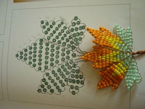 Beaded Leaf Pattern, Beaded Ornaments Diy, Beaded Flowers Patterns, Seed Bead Crafts, Seed Bead Flowers, French Beaded Flowers, Beads Craft Jewelry, Beaded Leaf, Diy Bracelets Patterns