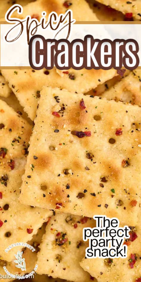 Close up of seasoned crackers. Seasoned Crackers Recipe, Saltine Crackers Recipe, Spicy Saltine Crackers, Seasoned Saltines, Firecracker Recipe, Ranch Crackers Recipe, Seasoned Saltine Crackers, Spicy Crackers Recipe, Saltine Cracker Recipes