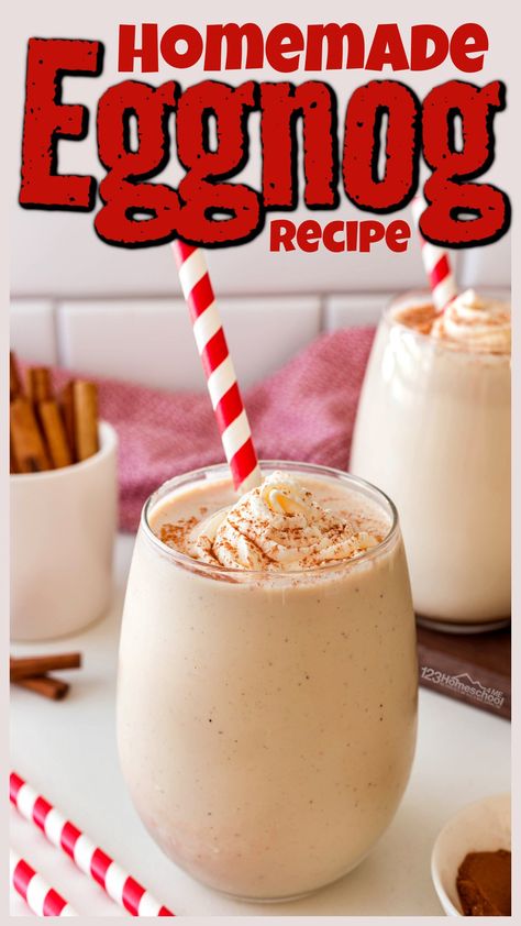 Nothing says Christmas like a glass of best homemade eggnog! This holiday treat is super simple to make with our easy eggnog recipe. And if you think you don't like eggnog, you've never tried home made egg nog before! This eggnog recipe without alcohol is perfect for the whole family to enjoy! So try this DIY, non-alcoholic treat this December! Angel Rolls, Easy Eggnog Recipe, Nut Bars Recipe, Egg Nog Recipe Easy, Homemade Eggnog Recipe, Alcoholic Eggnog, Warm Drinks Recipes, Homemade Crescent Rolls, Eggnog Recipe Homemade