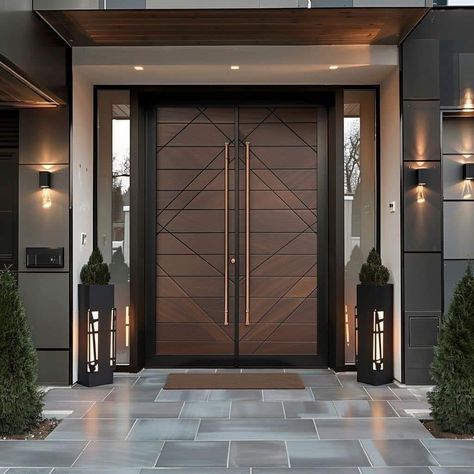 2 Door Main Entrance, Mansion Gates Entrance, Luxury Doors Entrance, Main Entrance Door Design Architecture, Luxury Front Door Entrance, Front Door Design Modern Entrance, Villa Main Door, Luxury Door Design Modern, Modern Front Door Entrance